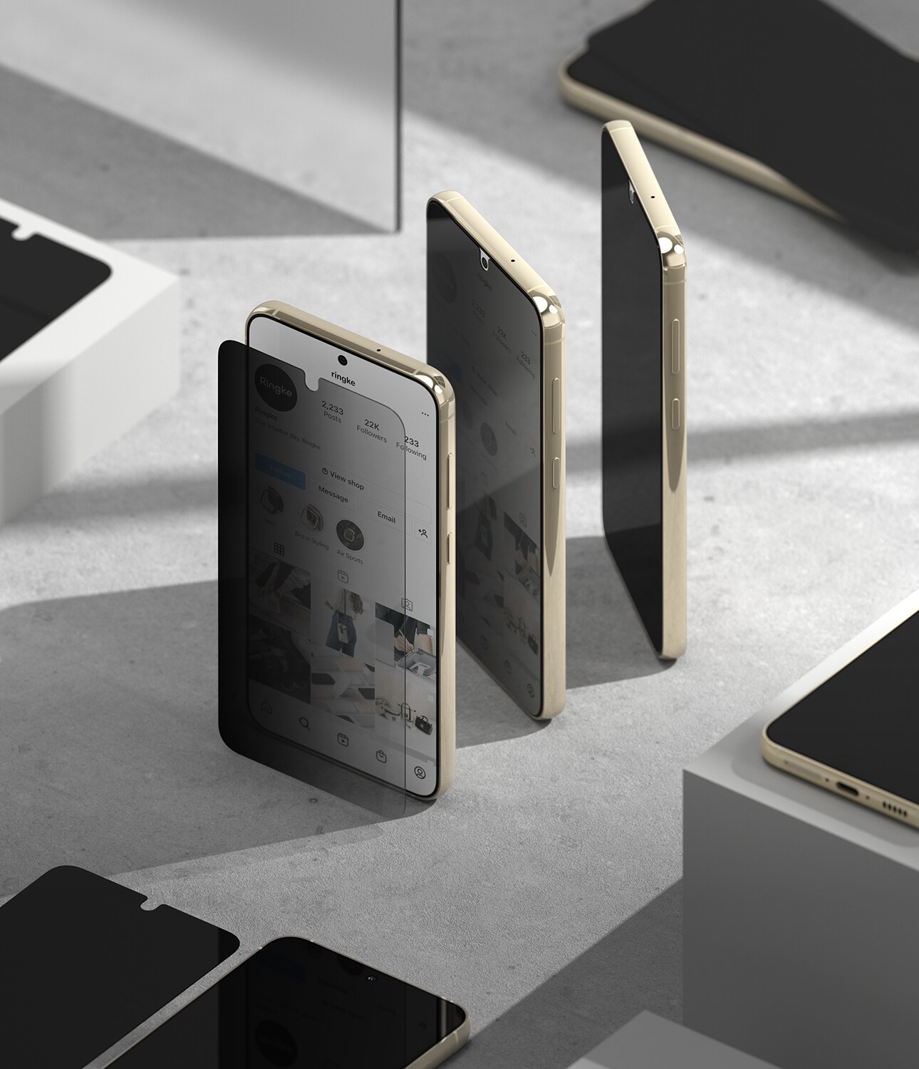 Samsung Galaxy S23 Plus Anti-spy skærmbeskytter i glas med monteringsværktøj