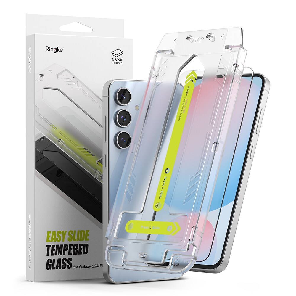 Samsung Galaxy S24 FE Skærmbeskytter i glas med monteringsramme (2-pak)