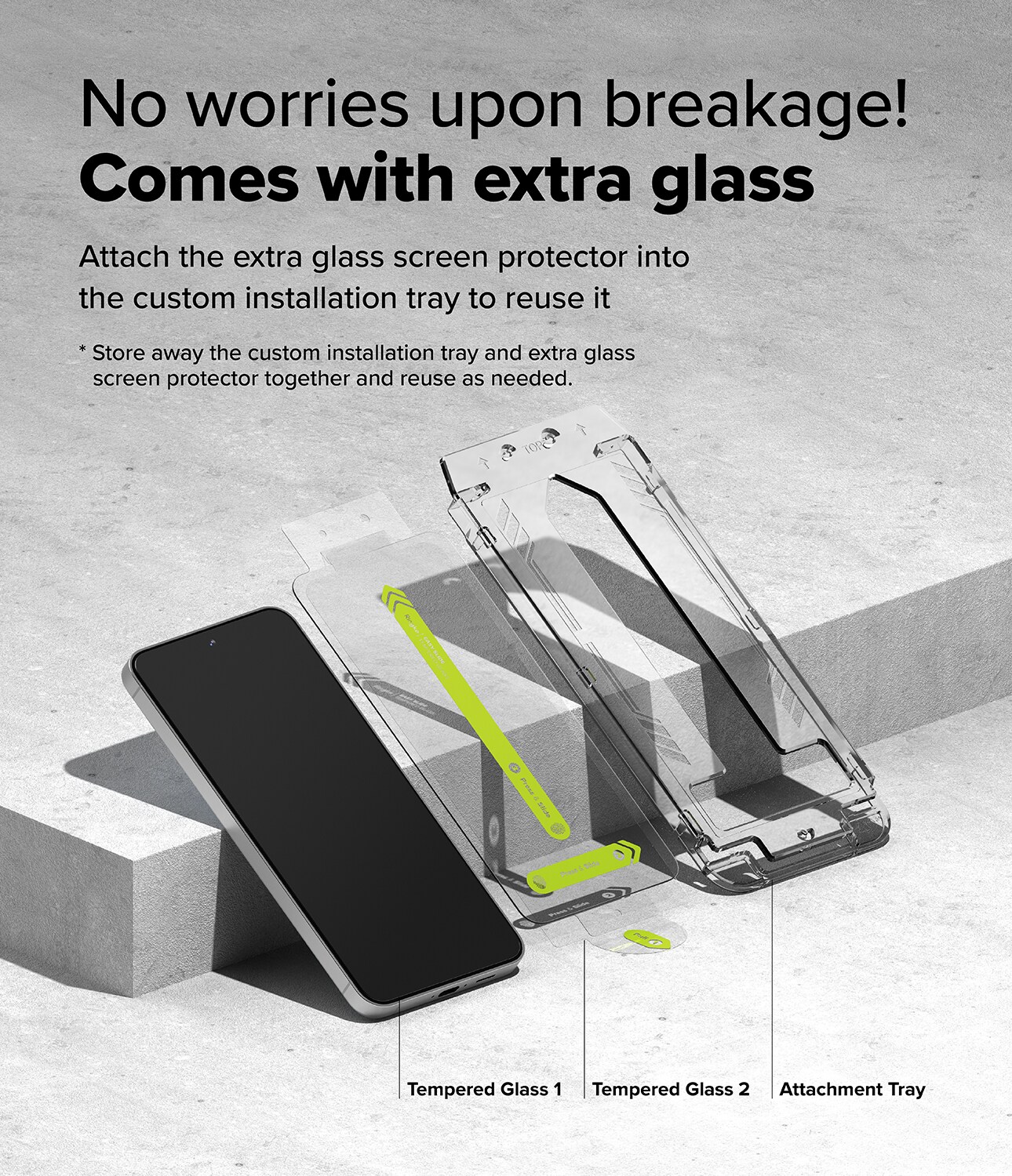 Samsung Galaxy S24 FE Skærmbeskytter i glas med monteringsramme (2-pak)