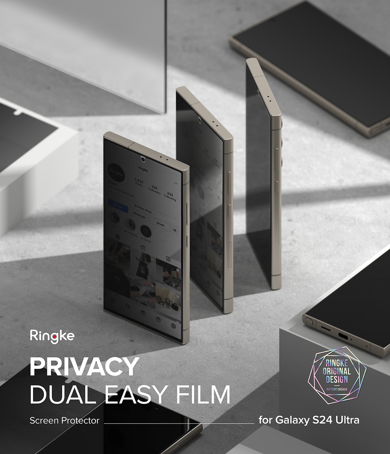 Samsung Galaxy S24 Ultra Anti-spy skærmbeskytter beskyttelsesfilm - Dual Easy Wing
