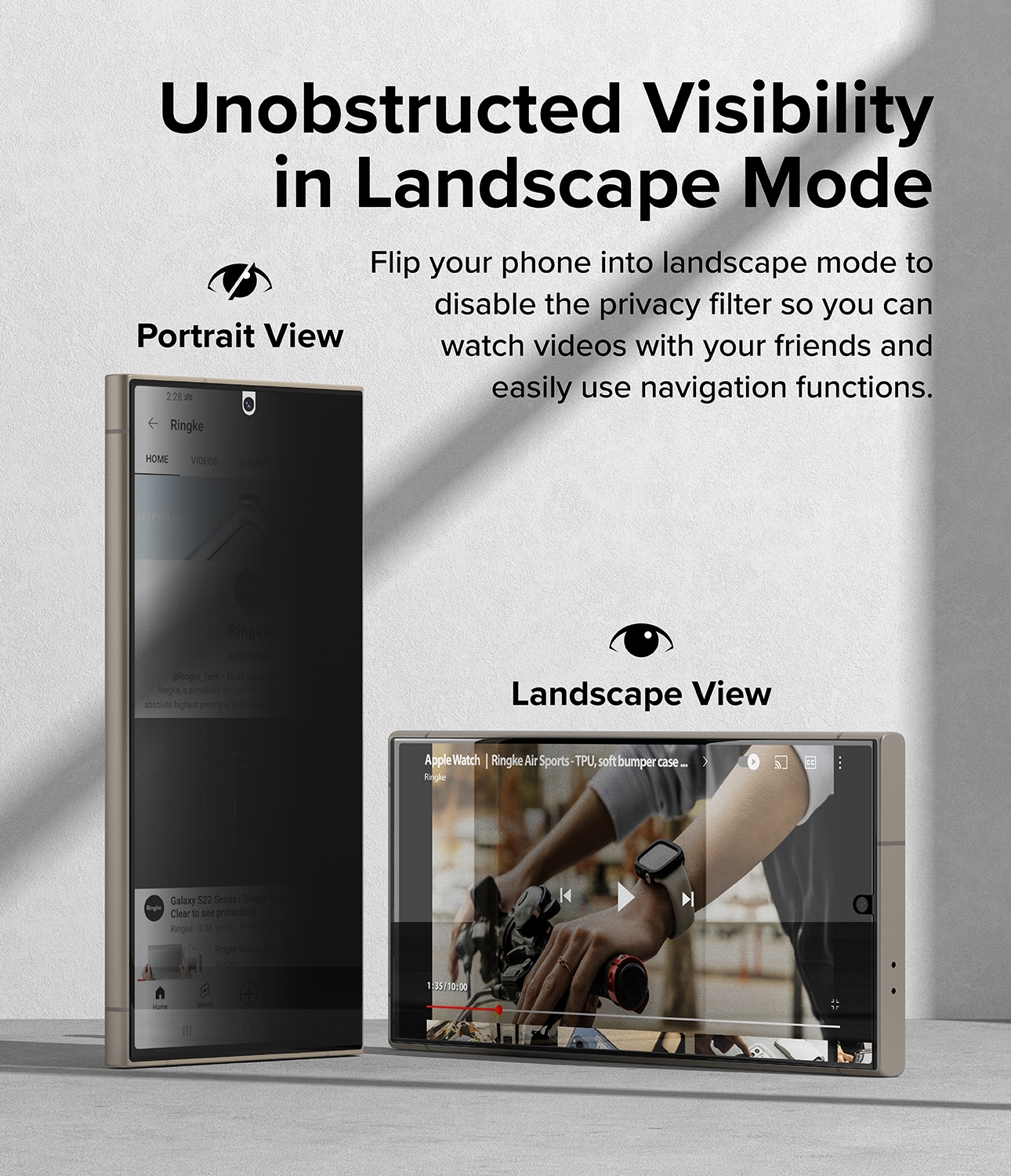 Samsung Galaxy S24 Ultra Anti-spy skærmbeskytter beskyttelsesfilm - Dual Easy Wing