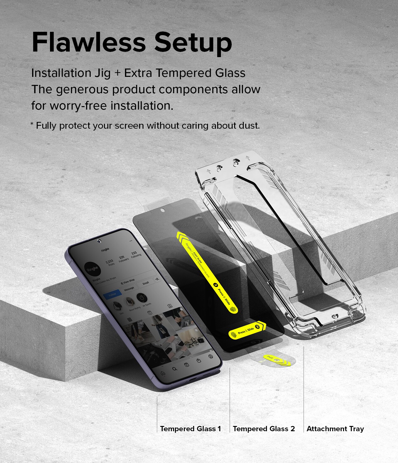 Samsung Galaxy S24 Plus Anti-spy skærmbeskytter i glas med monteringsramme (2-pak)