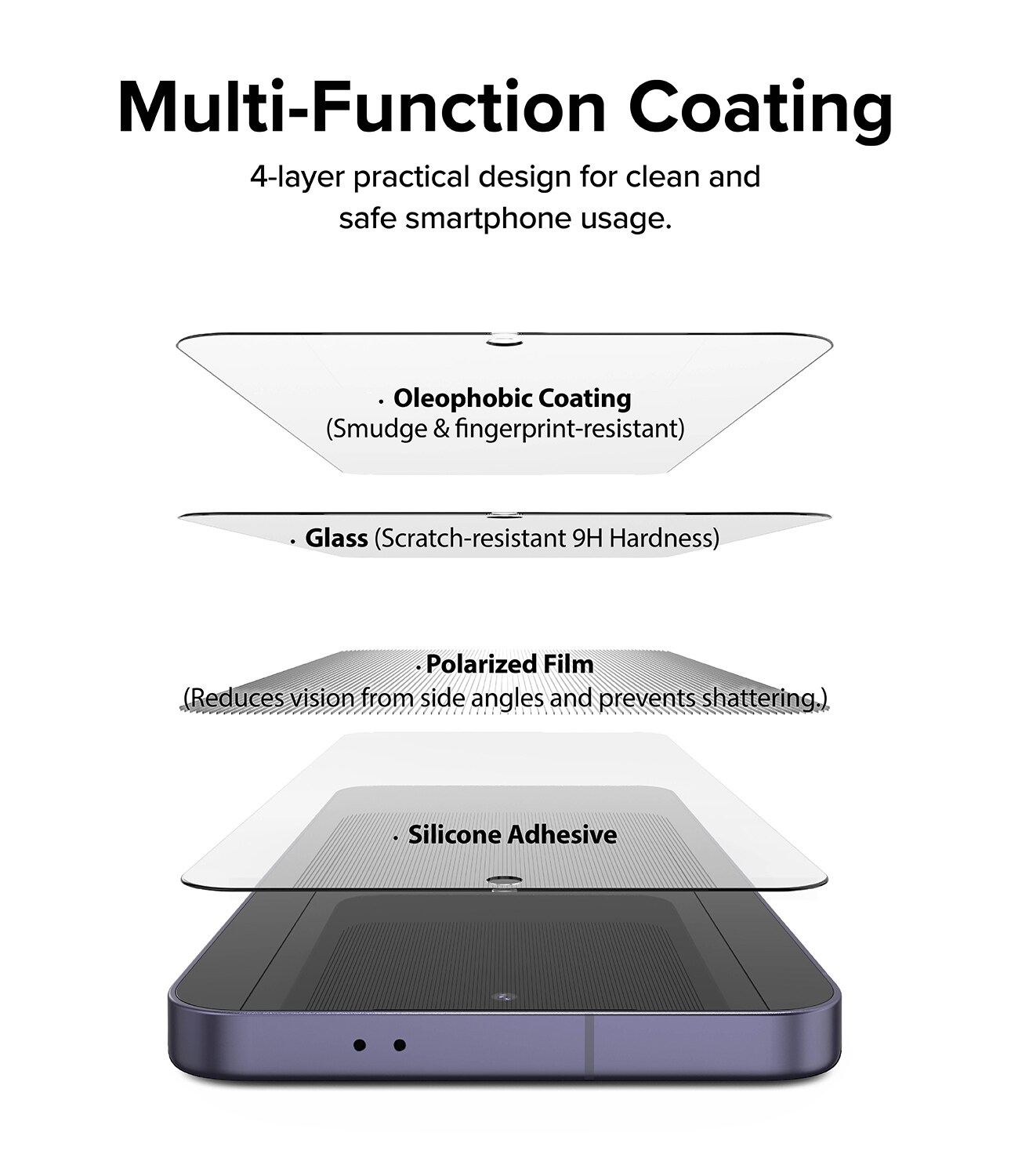 Samsung Galaxy S24 Plus Anti-spy skærmbeskytter i glas med monteringsramme (2-pak)