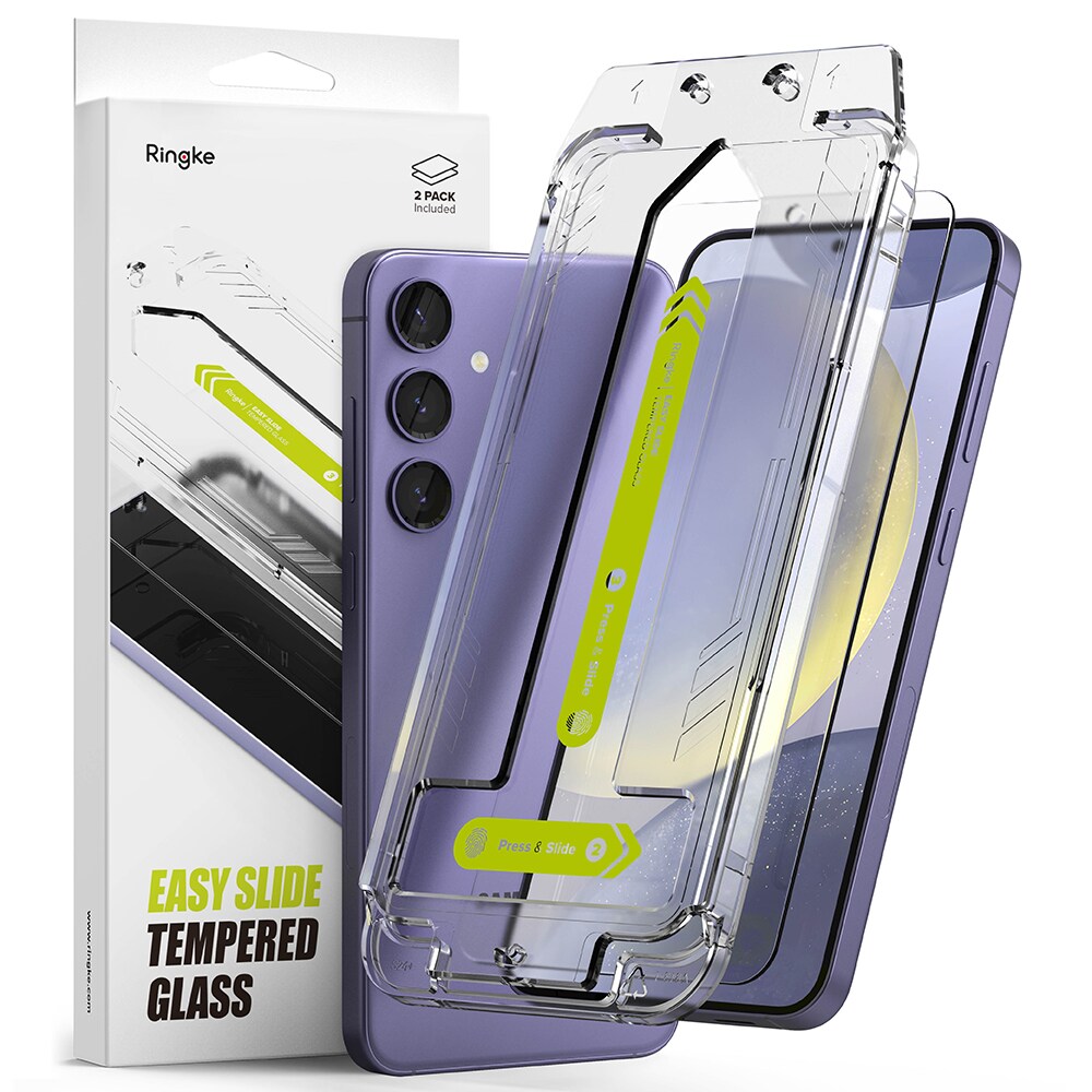 Samsung Galaxy S24 Plus Skærmbeskytter i glas med monteringsramme (2-pak)