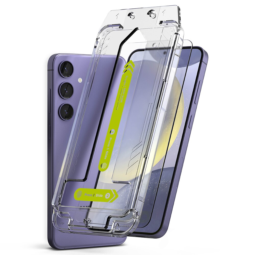 Samsung Galaxy S24 Plus Skærmbeskytter i glas med monteringsramme (2-pak)
