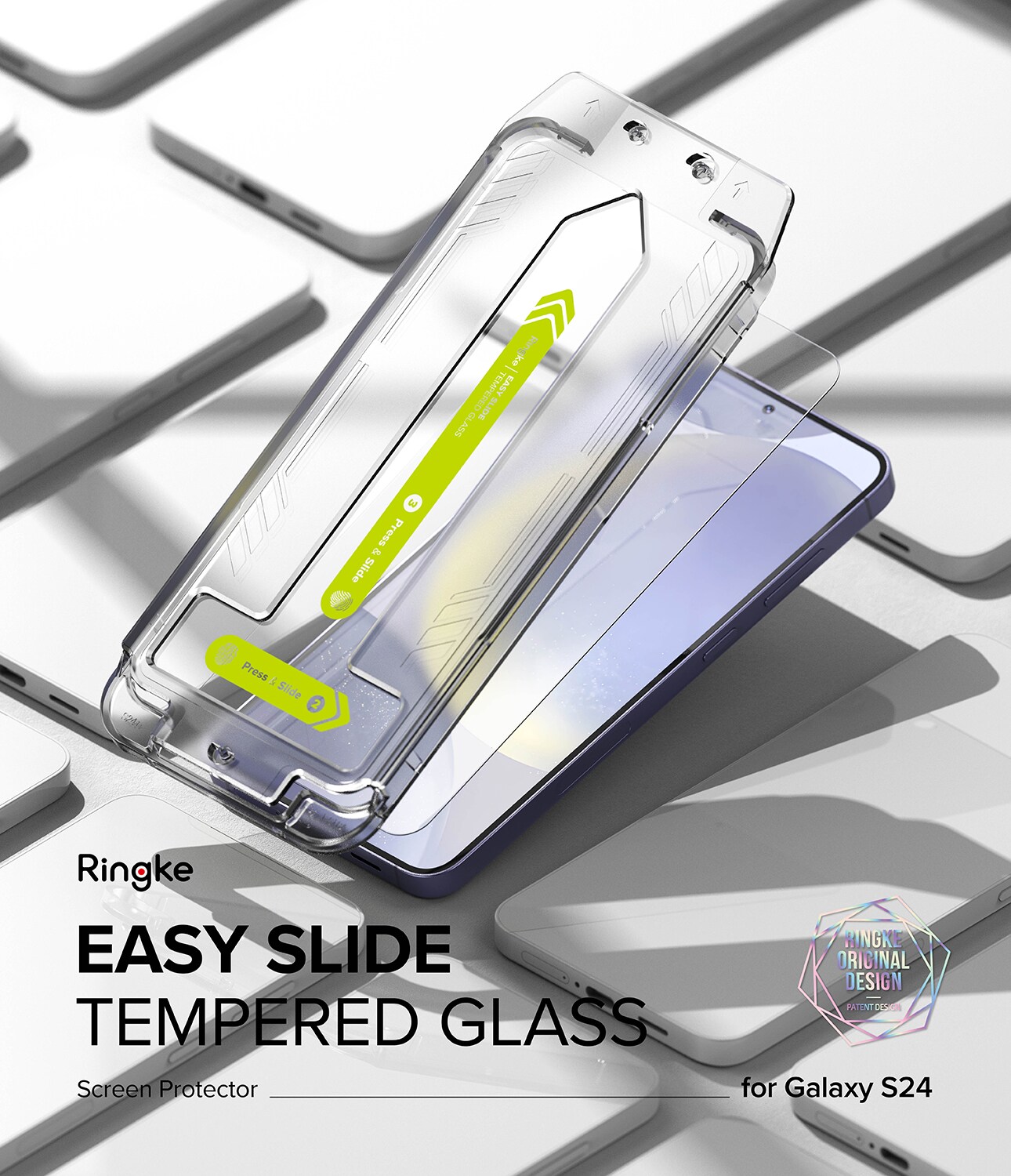 Samsung Galaxy S24 Plus Skærmbeskytter i glas med monteringsramme (2-pak)