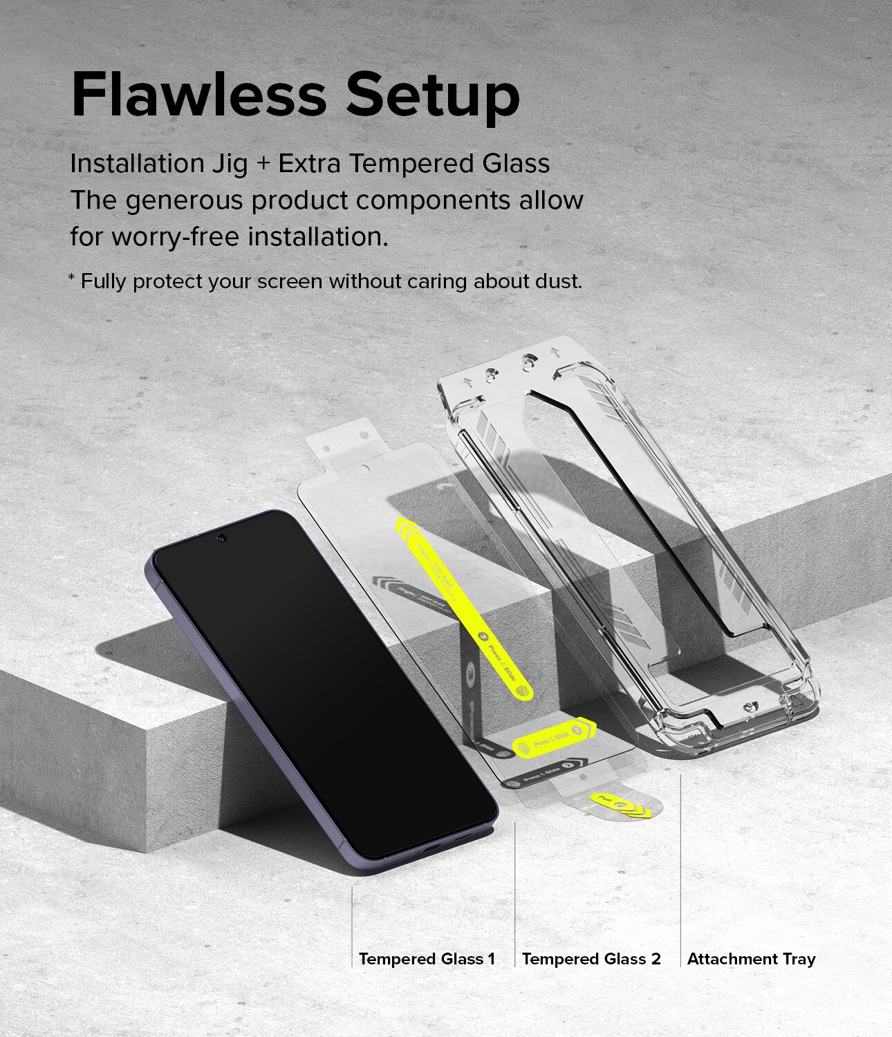 Samsung Galaxy S24 Plus Skærmbeskytter i glas med monteringsramme (2-pak)