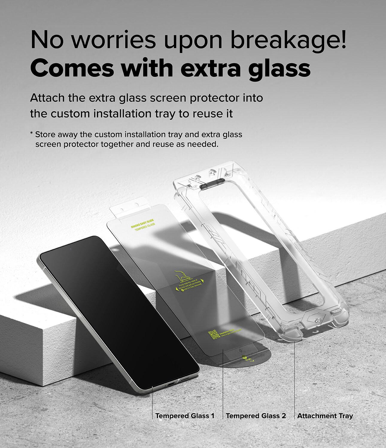 Samsung Galaxy S25 Edge Skærmbeskytter i glas med monteringsramme (2-pak)