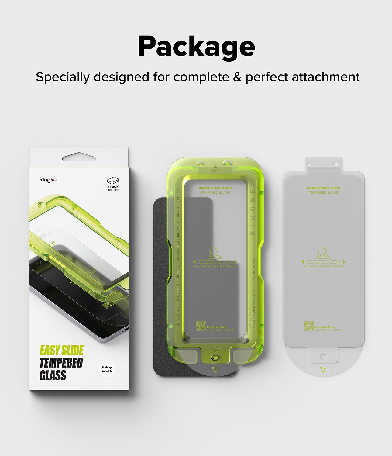 Samsung Galaxy S25 FE Skærmbeskytter i glas med monteringsramme (2-pak)