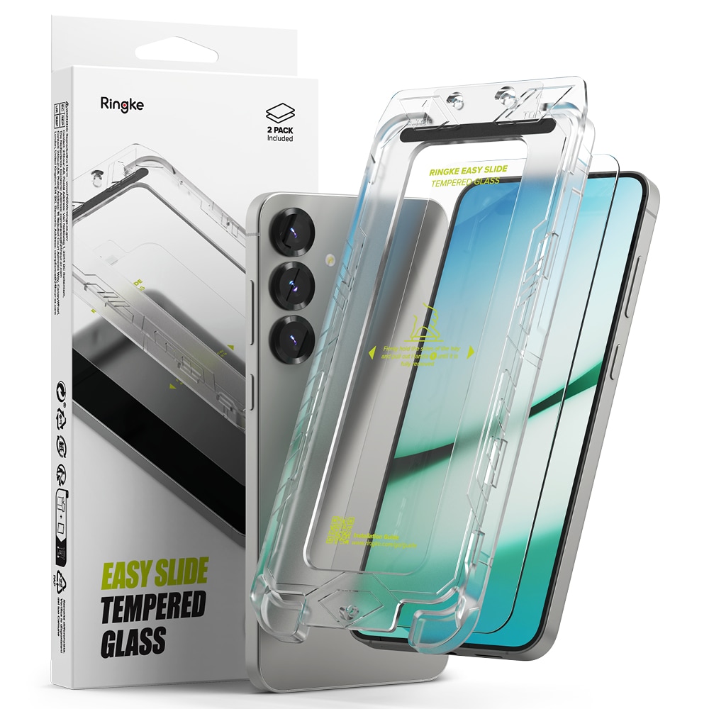 Samsung Galaxy S25 Plus Skærmbeskytter i glas med monteringsramme (2-pak)