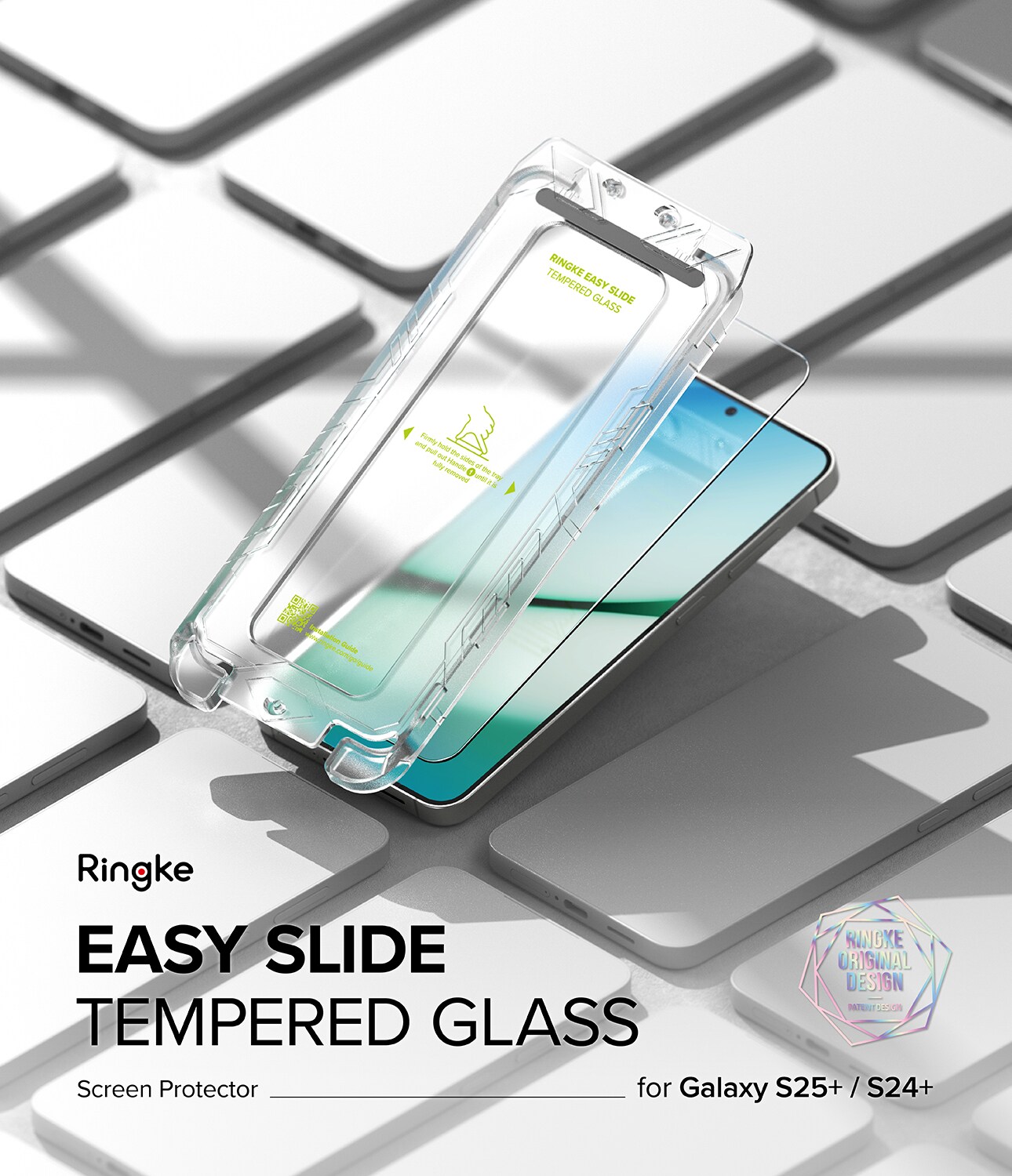 Samsung Galaxy S25 Plus Skærmbeskytter i glas med monteringsramme (2-pak)