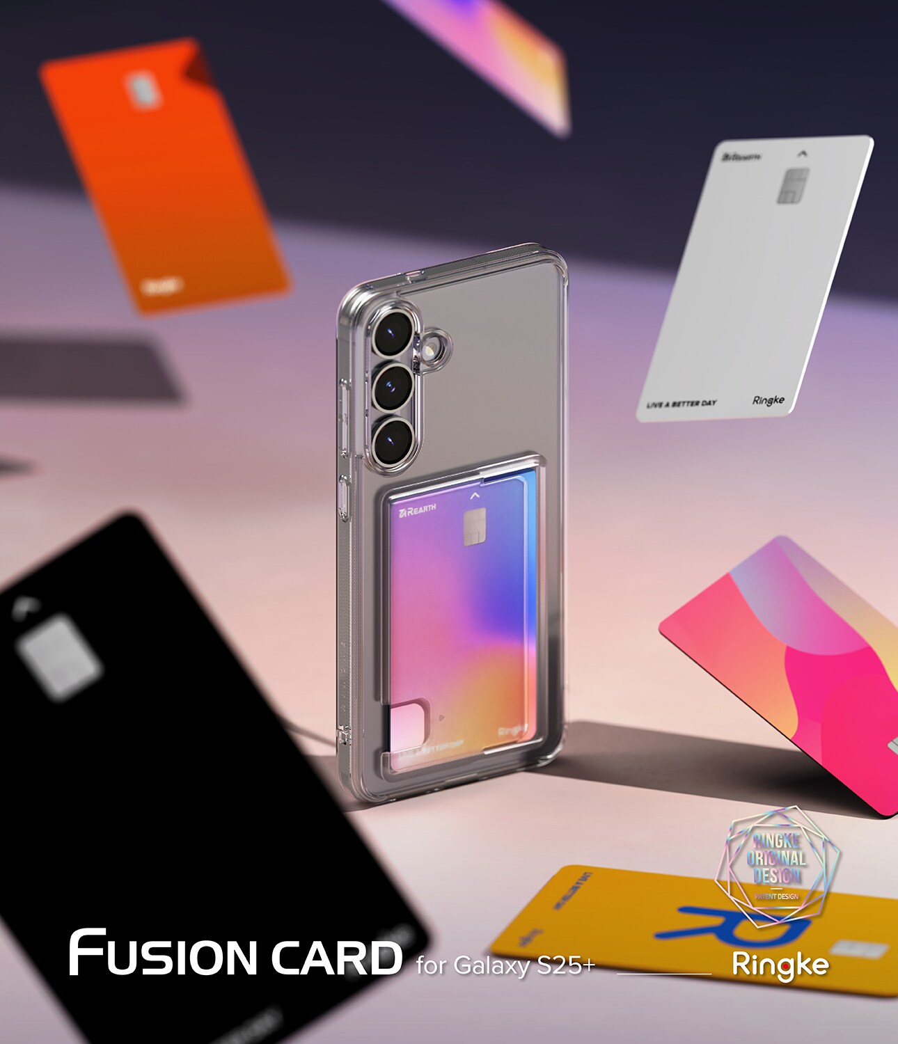 Samsung Galaxy S25 Plus Fusion cover med kortholder, Gennemsigtig