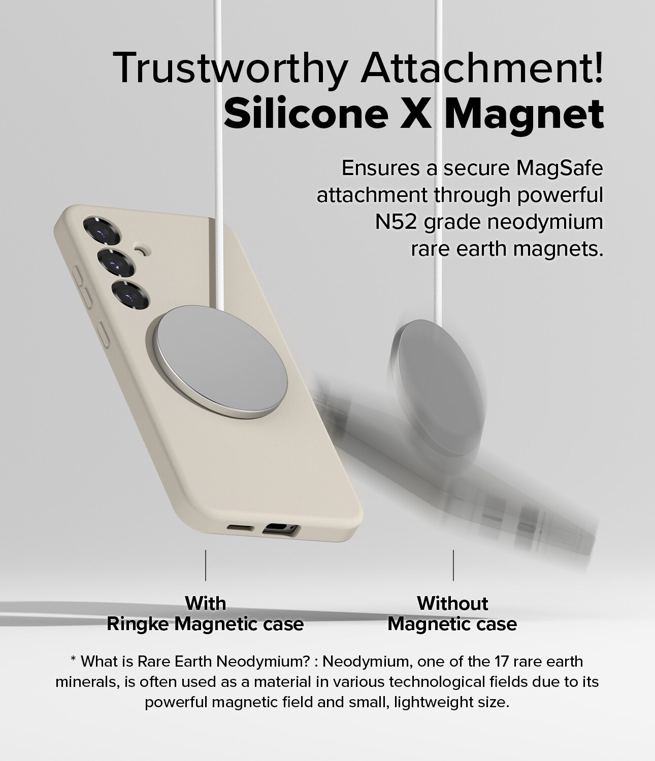 Samsung Galaxy S25 Plus MagSafe silikonecover, Stone