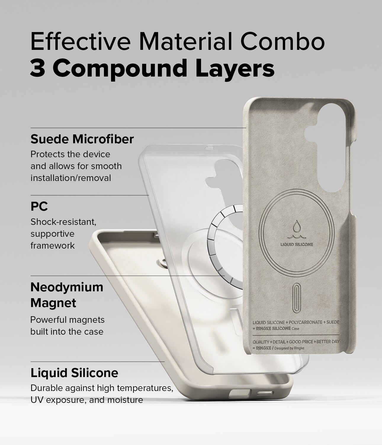 Samsung Galaxy S25 Plus MagSafe silikonecover, Stone