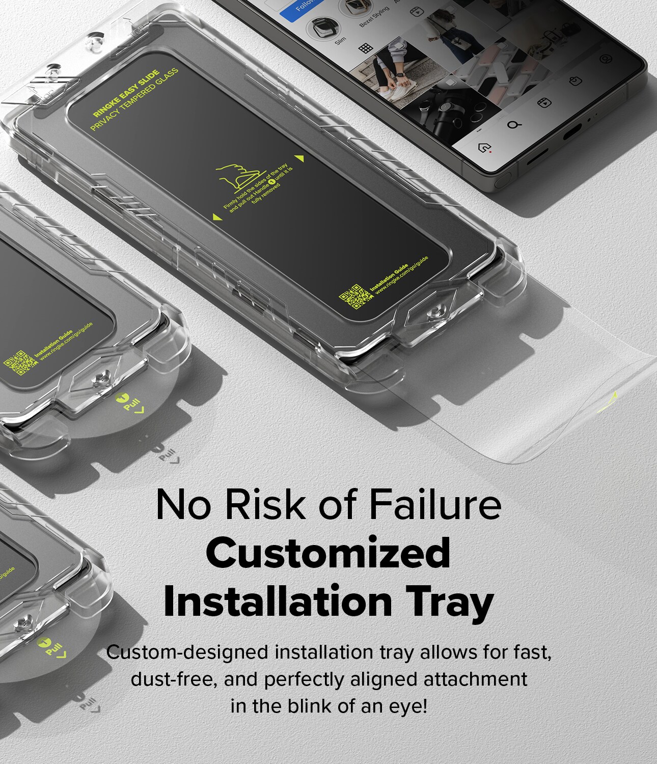 Samsung Galaxy S25 Ultra Anti-spy skærmbeskytter i glas med monteringsramme (2-pak)