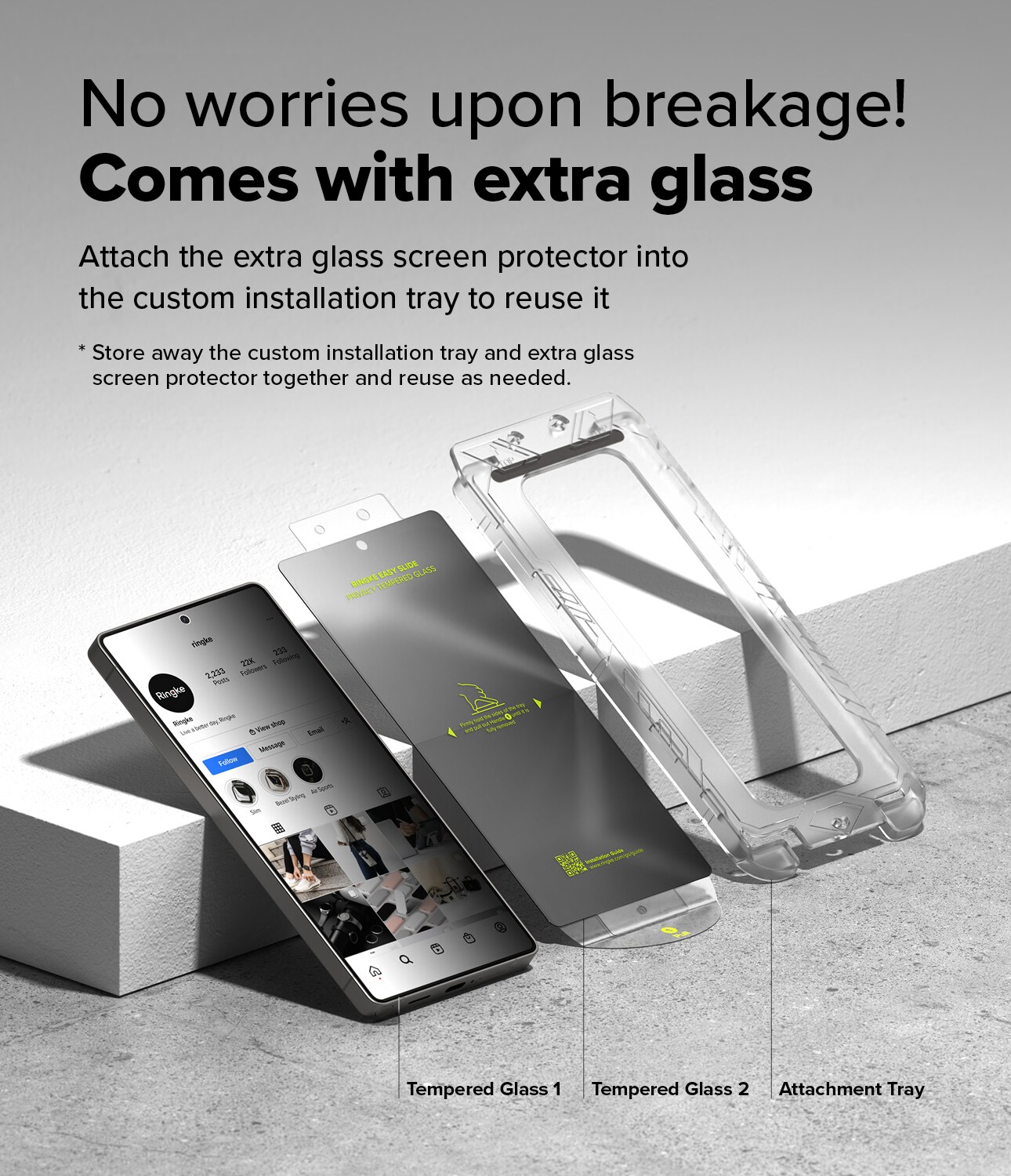 Samsung Galaxy S25 Ultra Anti-spy skærmbeskytter i glas med monteringsramme (2-pak)