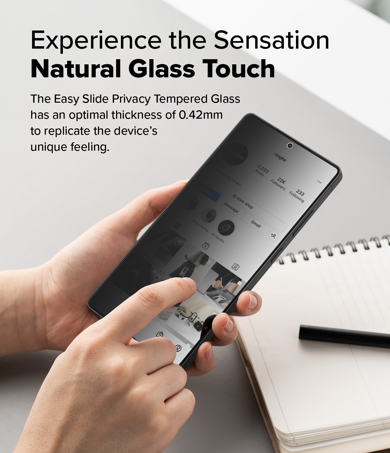 Samsung Galaxy S25 Ultra Anti-spy skærmbeskytter i glas med monteringsramme (2-pak)