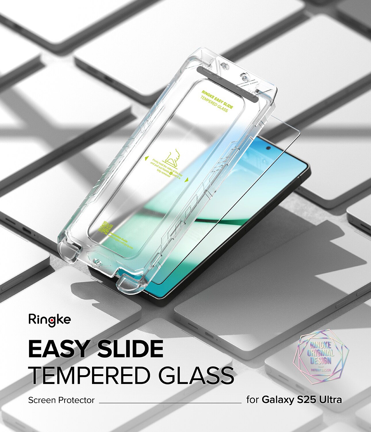 Samsung Galaxy S25 Ultra Skærmbeskytter i glas med monteringsramme (2-pak)