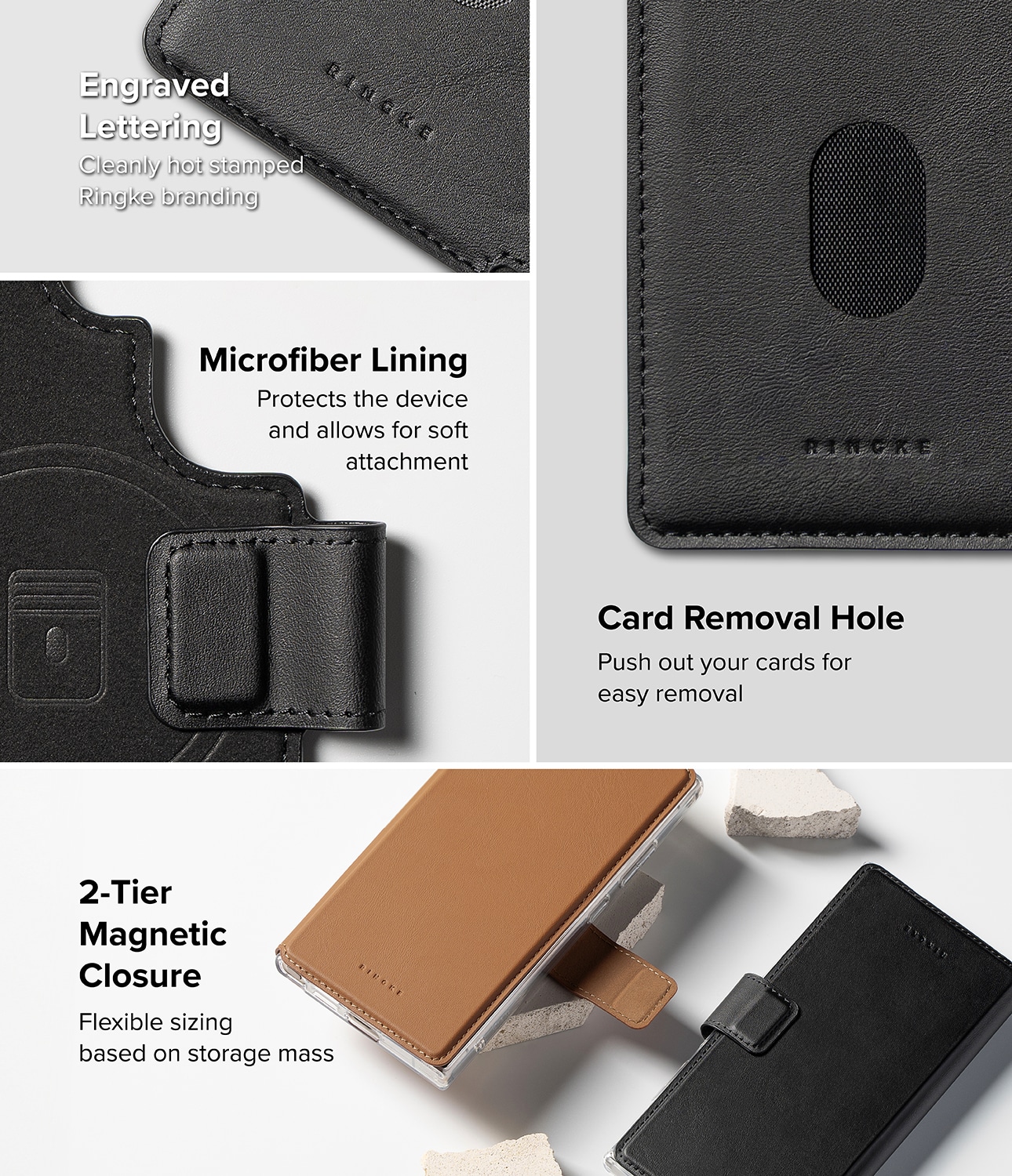 Samsung Galaxy S23 Ultra Folio Grip Wallet Magnetic, Sort