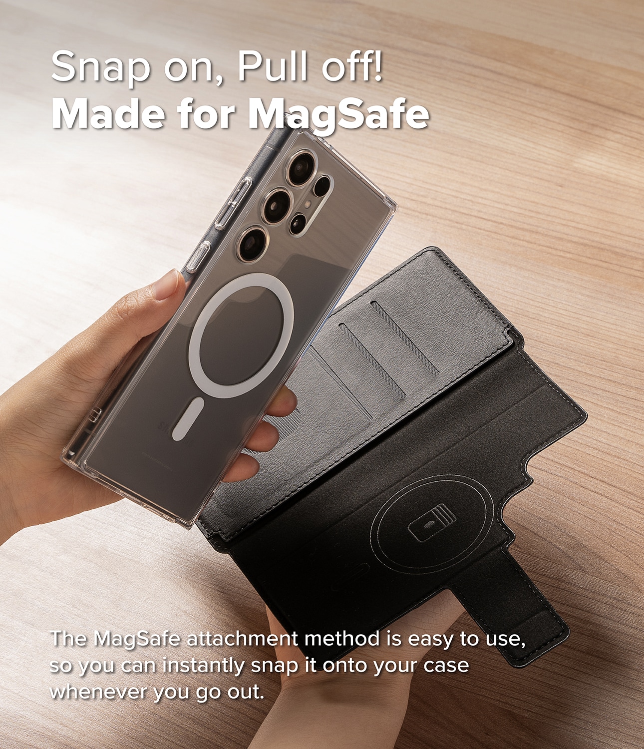 Samsung Galaxy S23 Ultra Folio Grip Wallet Magnetic, Sort