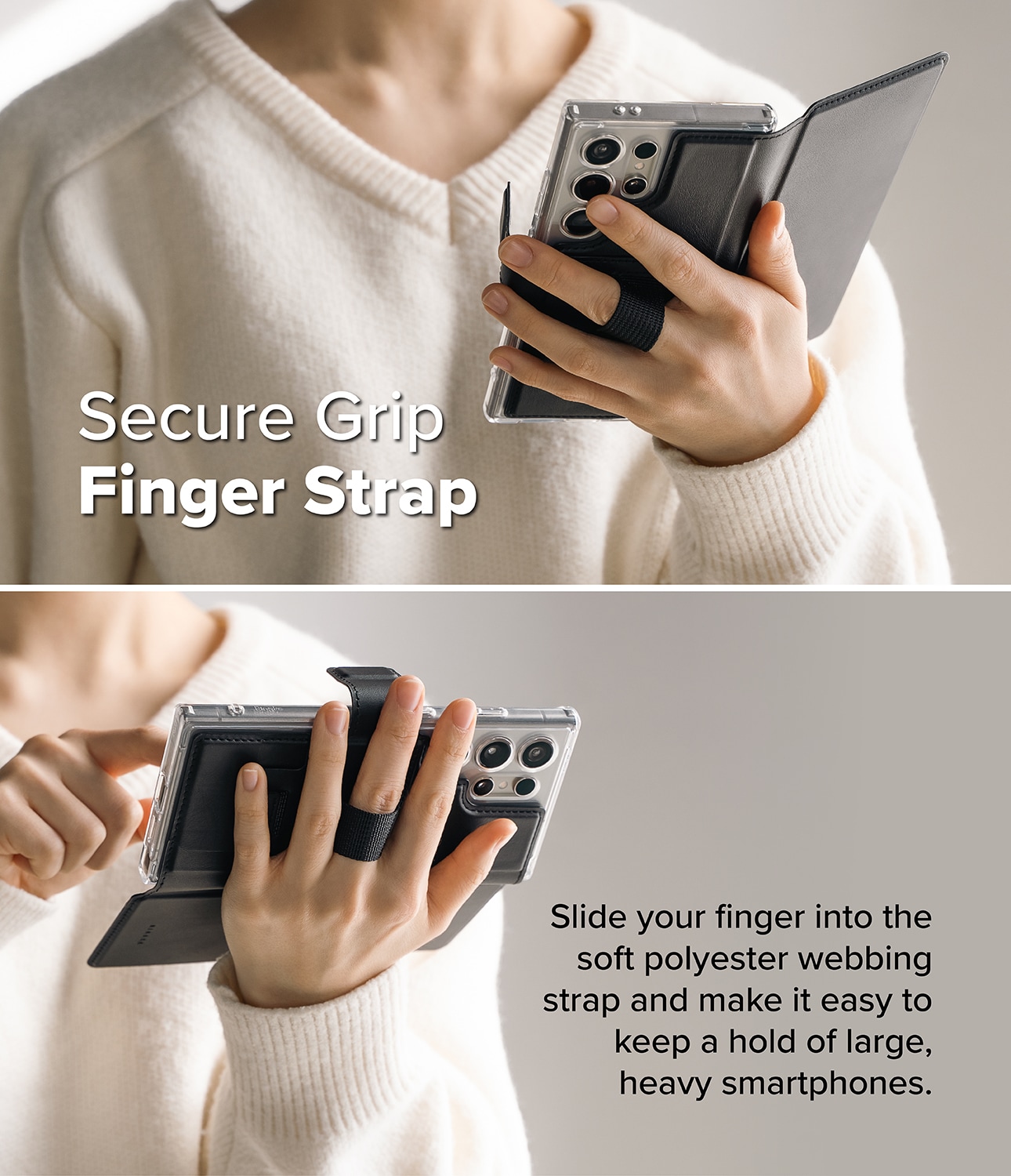 Samsung Galaxy S23 Ultra Folio Grip Wallet Magnetic, Sort