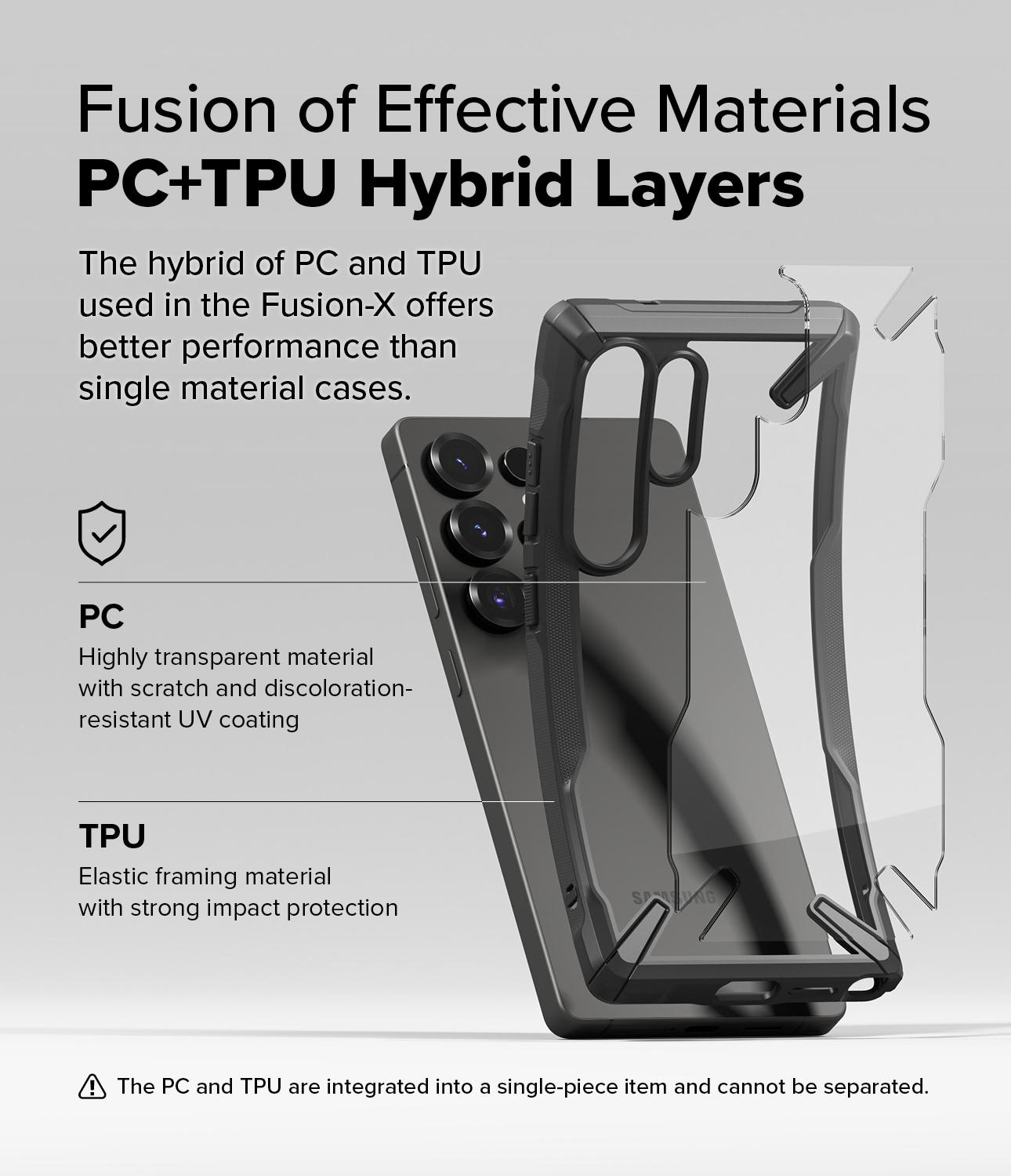 Samsung Galaxy S25 Ultra Fusion X Cover, Sort