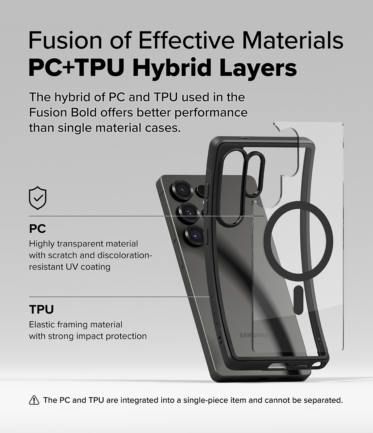 Samsung Galaxy S25 Ultra Fusion Bold MagSafe cover, Sort