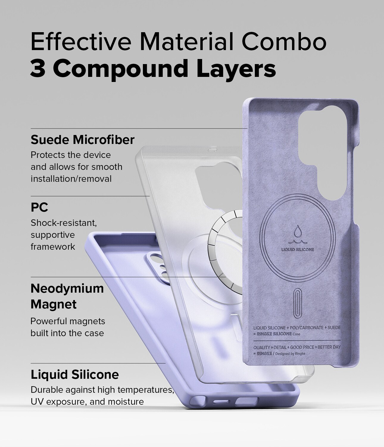 Samsung Galaxy S25 Ultra MagSafe silikonecover, Lavender