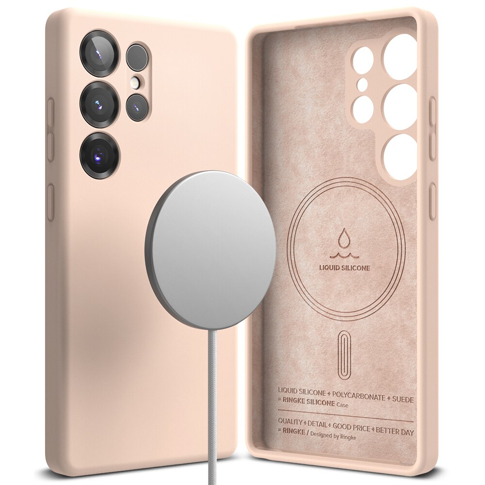 Samsung Galaxy S25 Ultra MagSafe silikonecover, Pink Sand