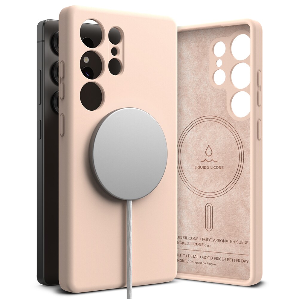 Samsung Galaxy S25 Ultra MagSafe silikonecover, Pink Sand