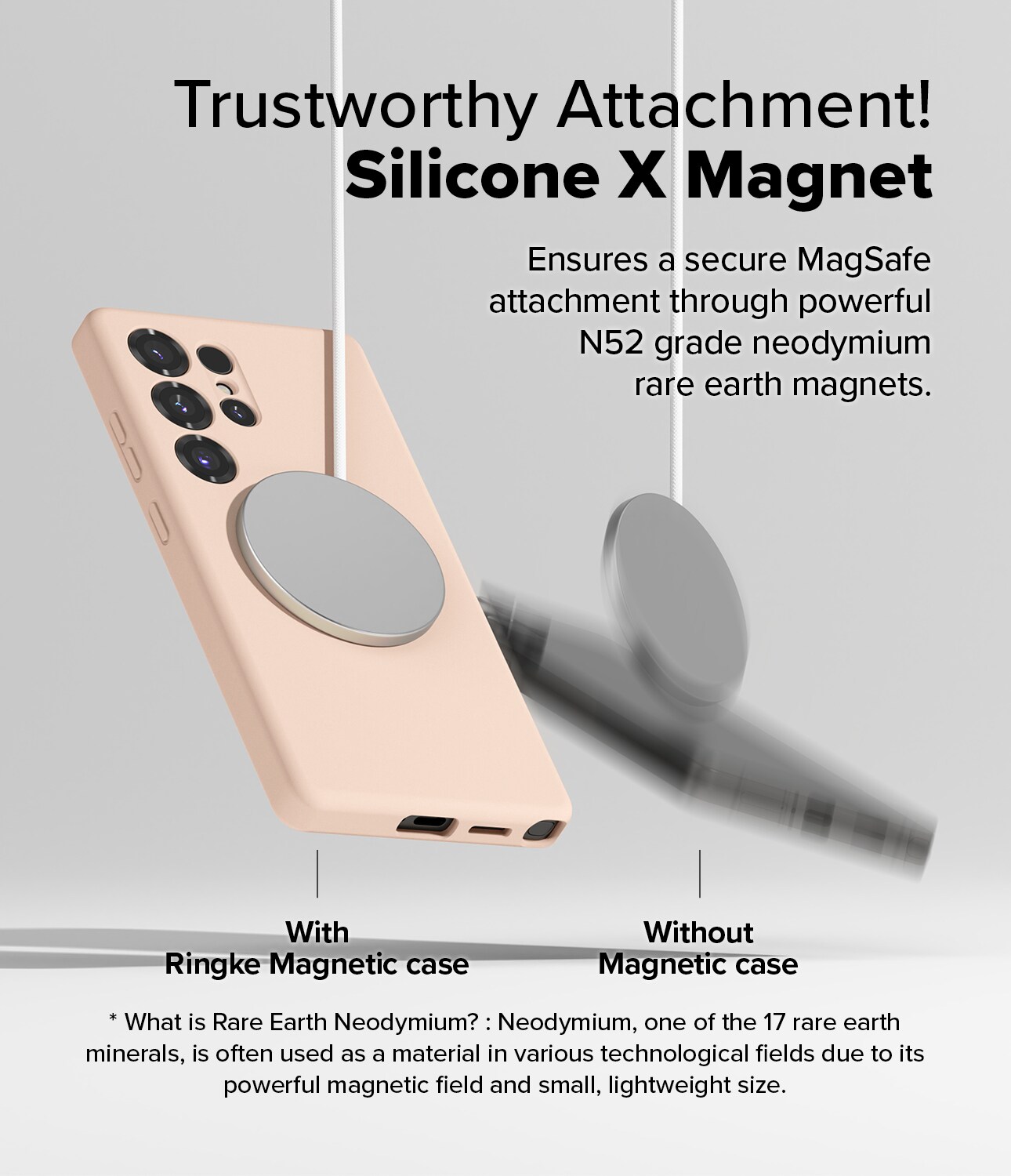 Samsung Galaxy S25 Ultra MagSafe silikonecover, Pink Sand