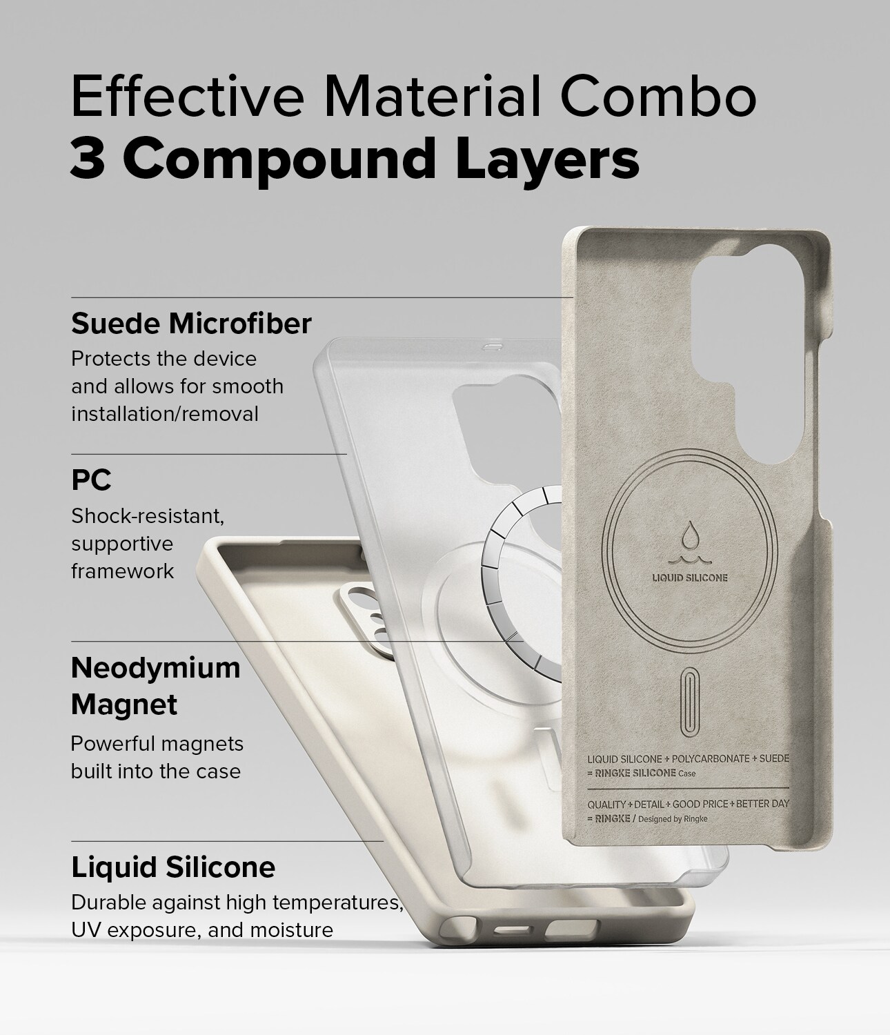 Samsung Galaxy S25 Ultra MagSafe silikonecover, Stone