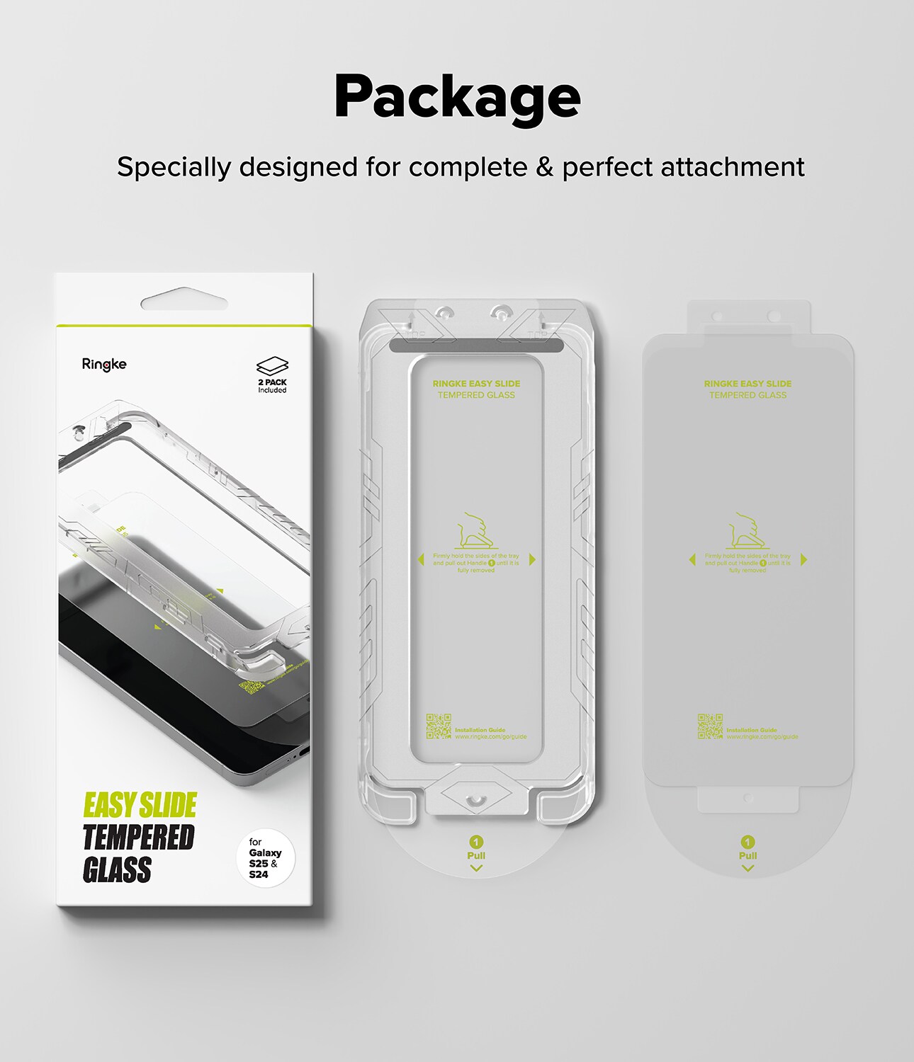 Samsung Galaxy S25 Skærmbeskytter i glas med monteringsramme (2-pak)