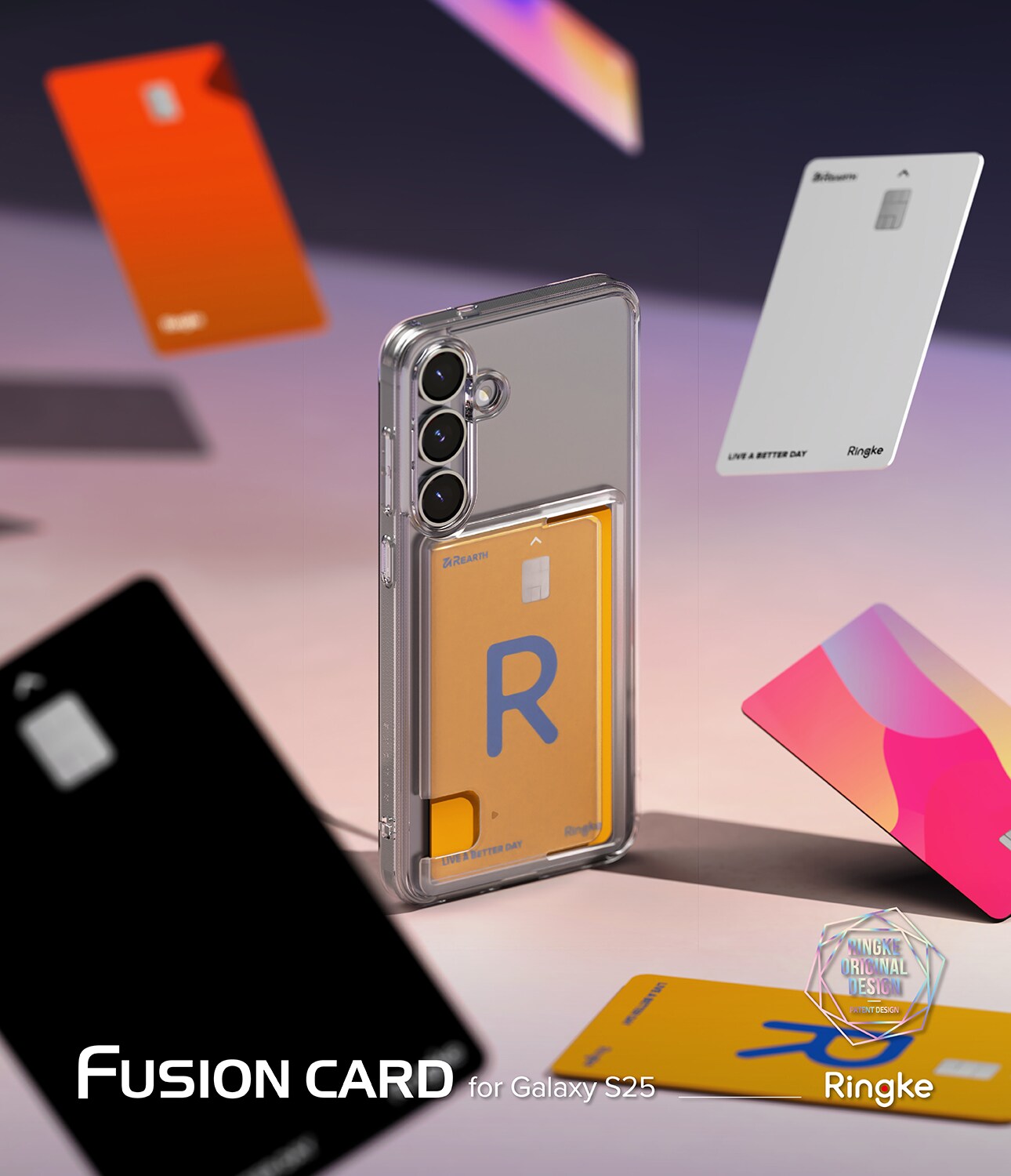 Samsung Galaxy S25 Fusion cover med kortholder, Gennemsigtig