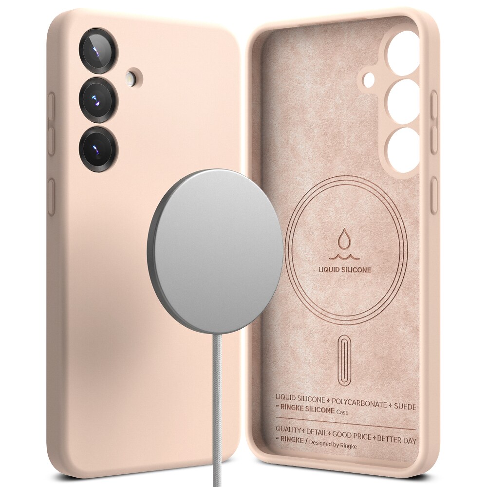 Samsung Galaxy S25 MagSafe silikonecover, Pink Sand