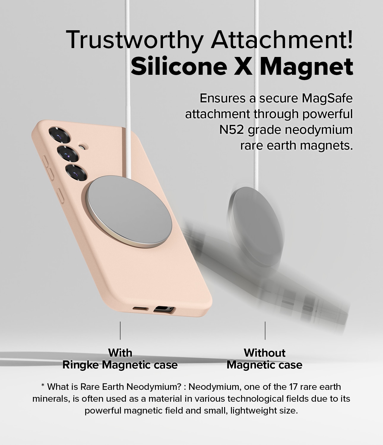 Samsung Galaxy S25 MagSafe silikonecover, Pink Sand