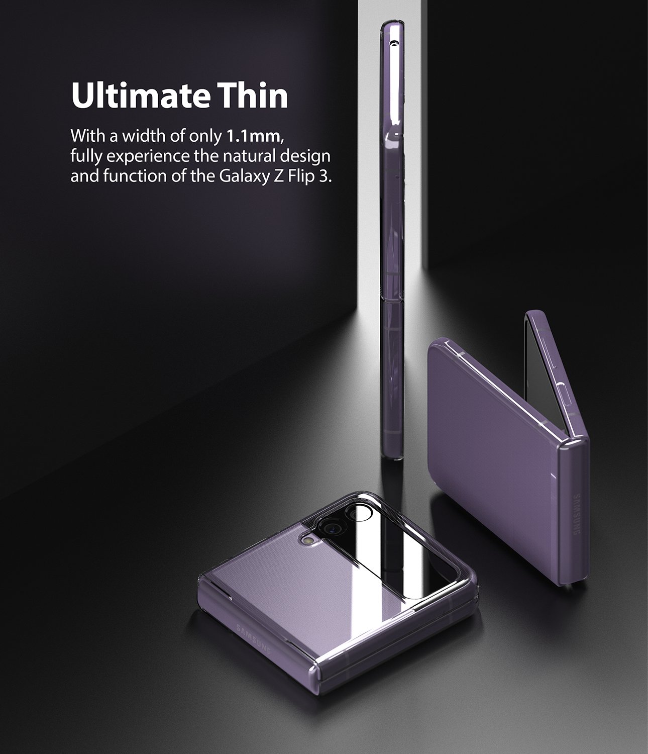 Samsung Galaxy Z Flip 3 Slim cover, Gennemsigtig