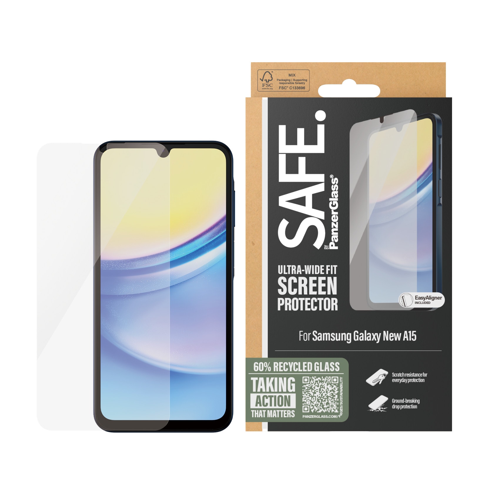 Samsung Galaxy A16 Skærmbeskytter i glas med installationsramme - Ultra Wide Fit