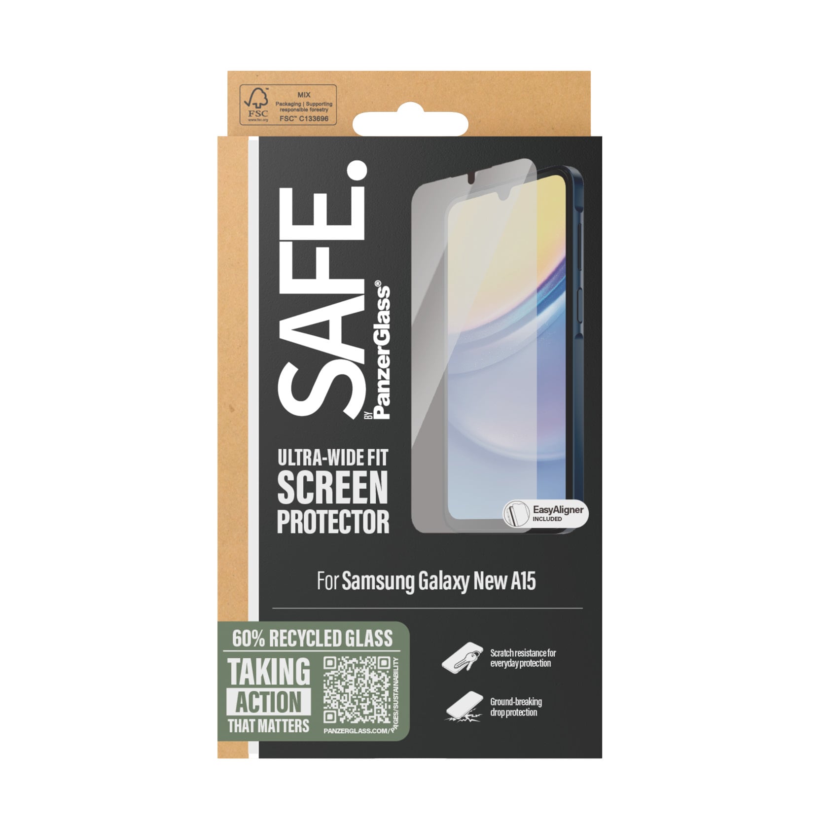 Samsung Galaxy A16 Skærmbeskytter i glas med installationsramme - Ultra Wide Fit