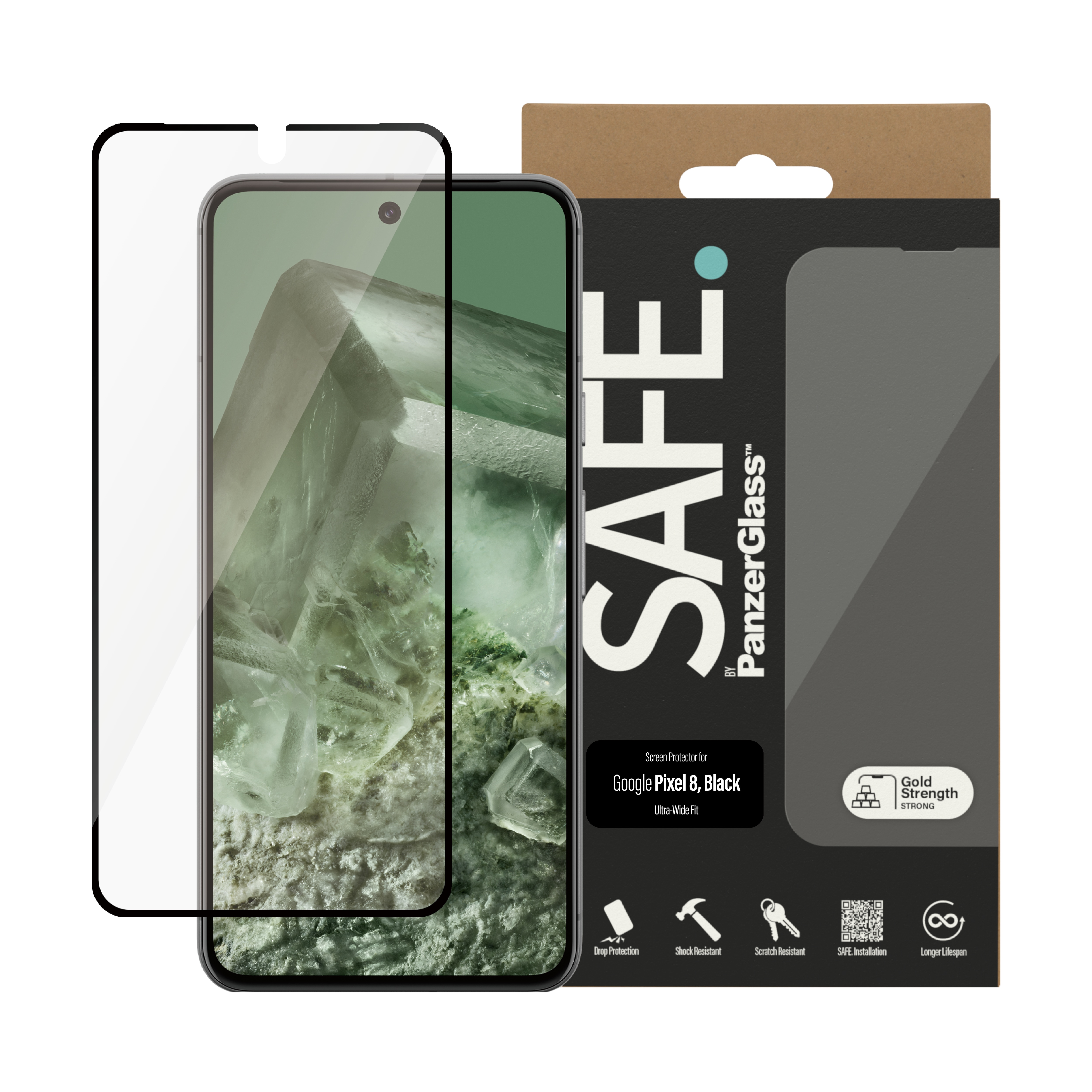 Google Pixel 8 Skærmbeskytter i glas - Ultra Wide Fit
