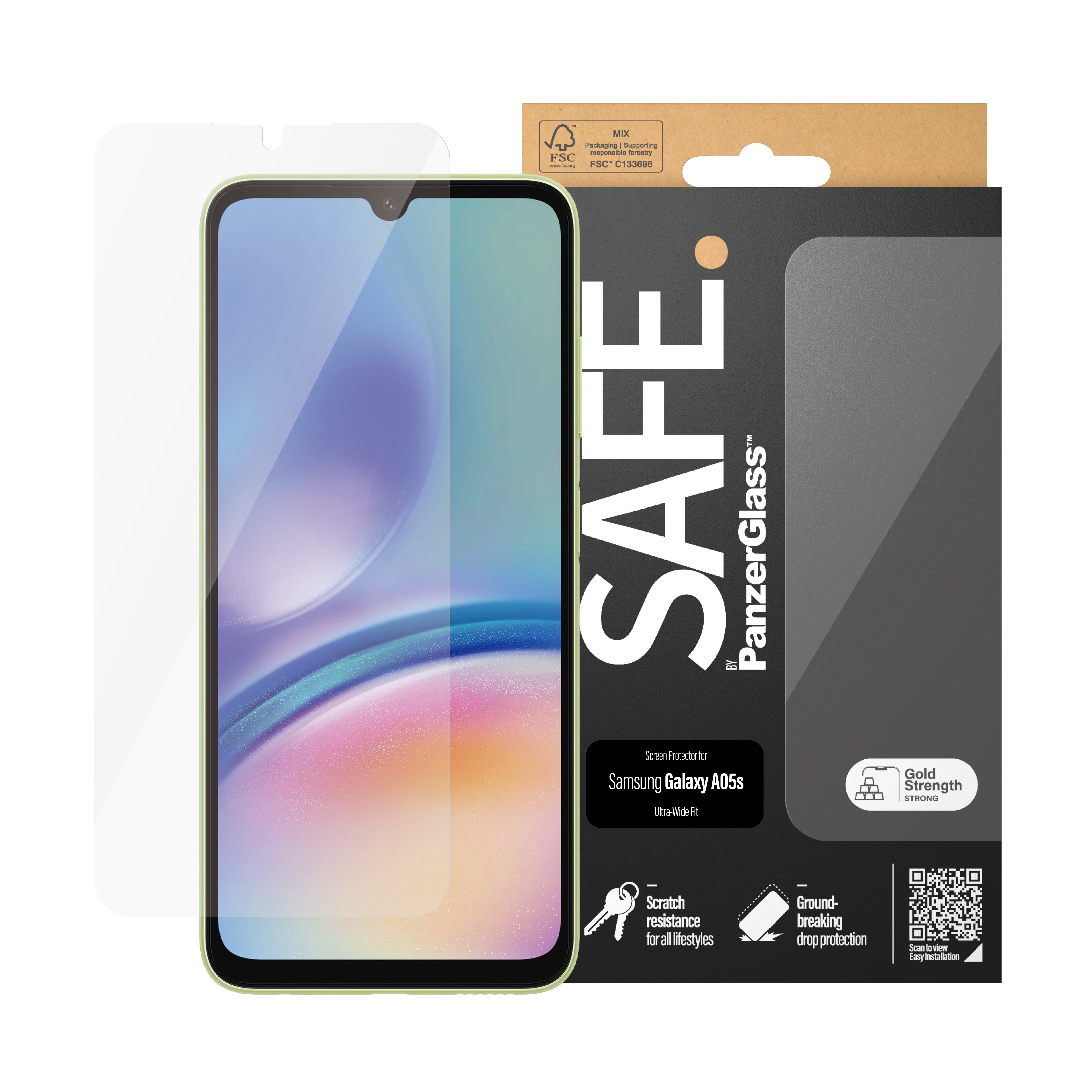 Samsung Galaxy A05s Skærmbeskytter i glas - Ultra Wide Fit