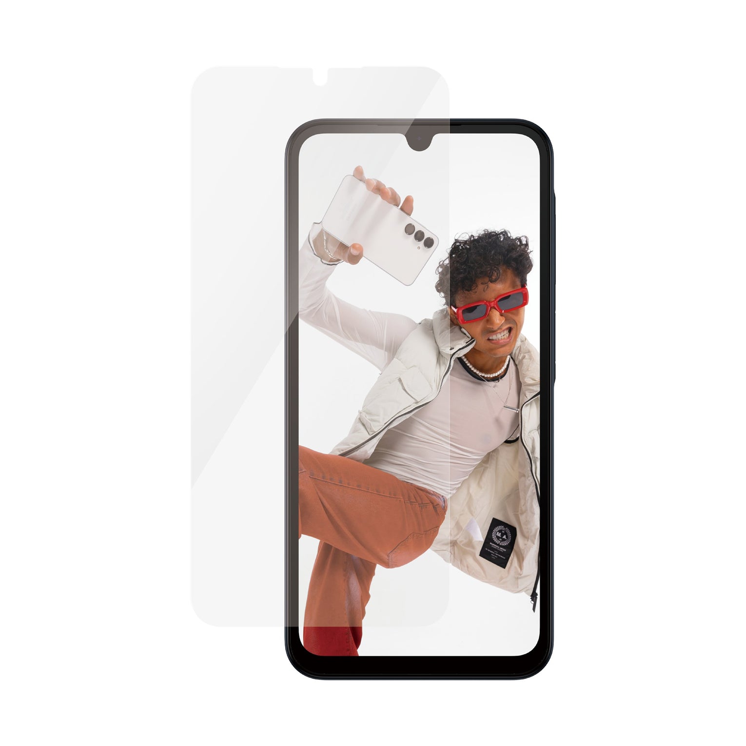 Samsung Galaxy A15 Skærmbeskytter i glas med installationsramme - Ultra Wide Fit