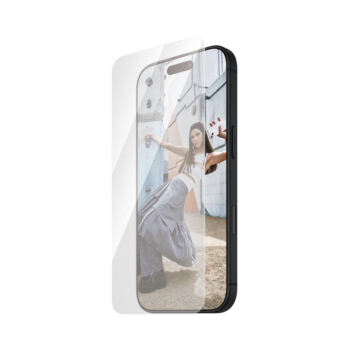 iPhone 16 Plus Skærmbeskytter i glas med installationsramme - Ultra Wide Fit