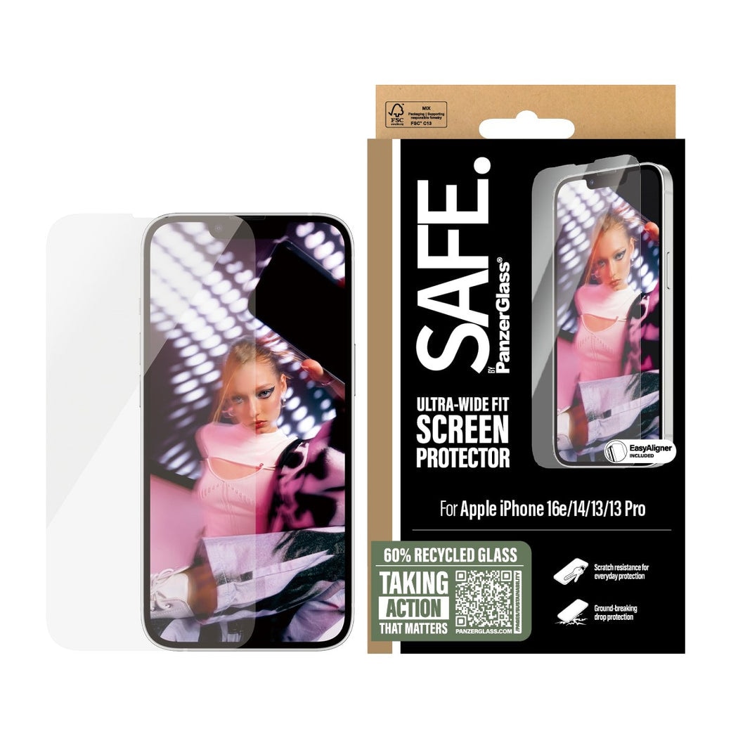 iPhone 13 Pro Skærmbeskytter i glas med installationsramme - Ultra Wide Fit
