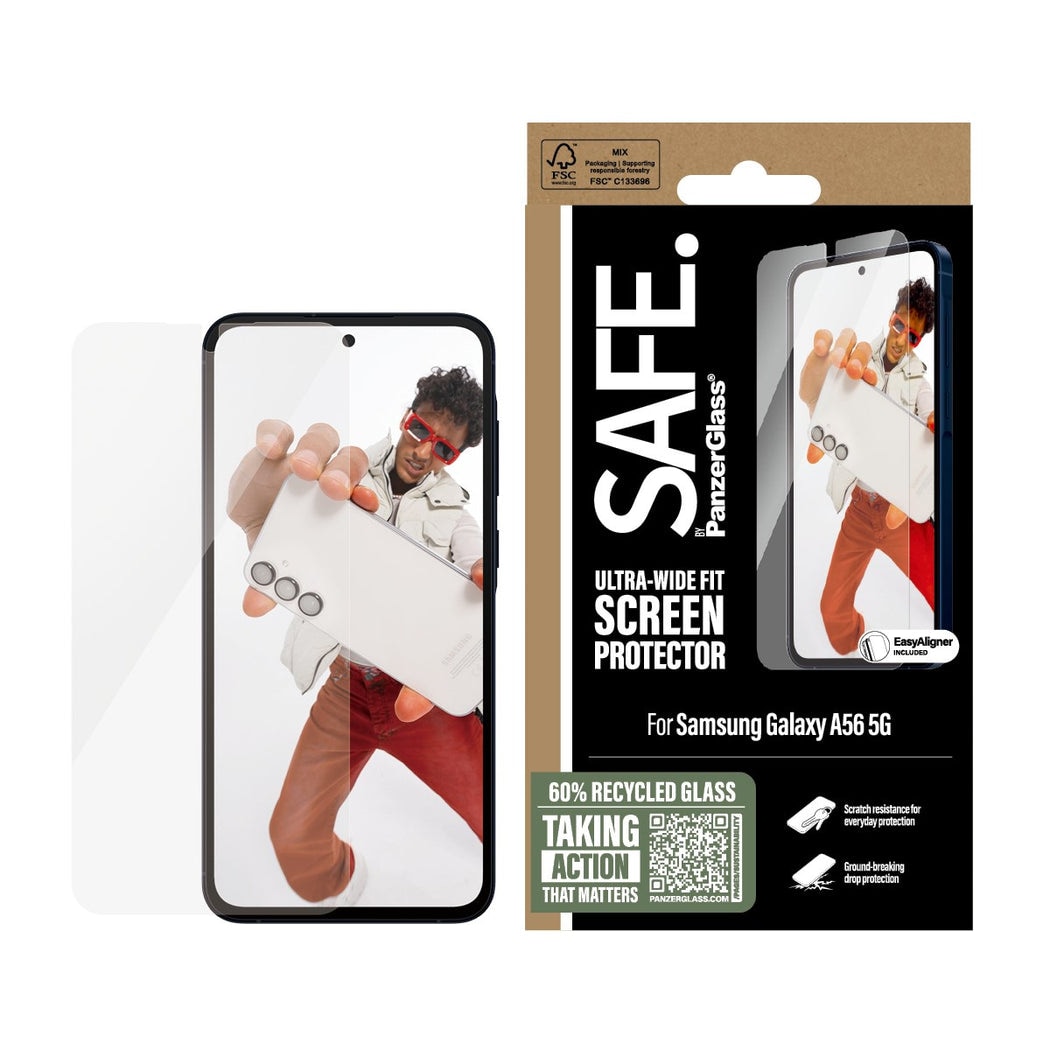 Samsung Galaxy A56 Skærmbeskytter i glas med installationsramme - Ultra Wide Fit