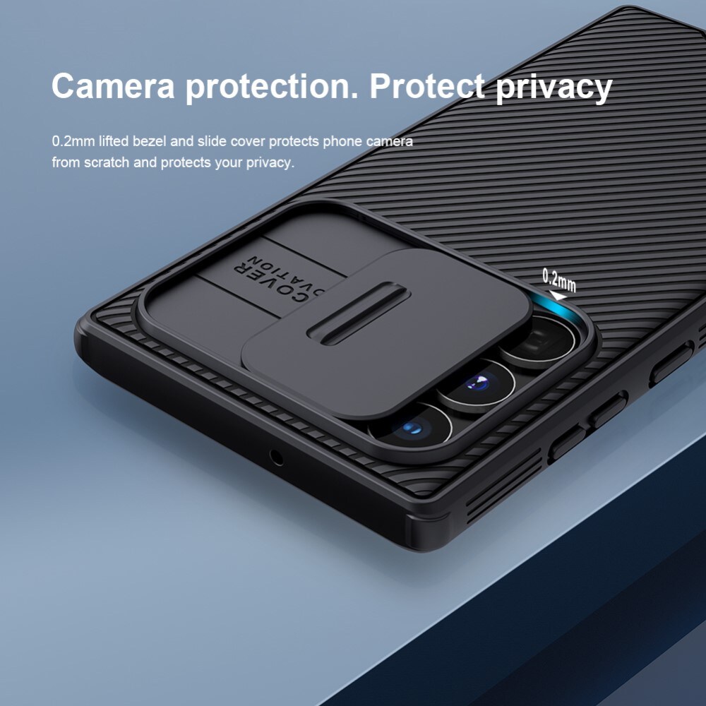 Samsung Galaxy S22 Ultra Cover med kamerabeskyttelse - CamShield, Sort