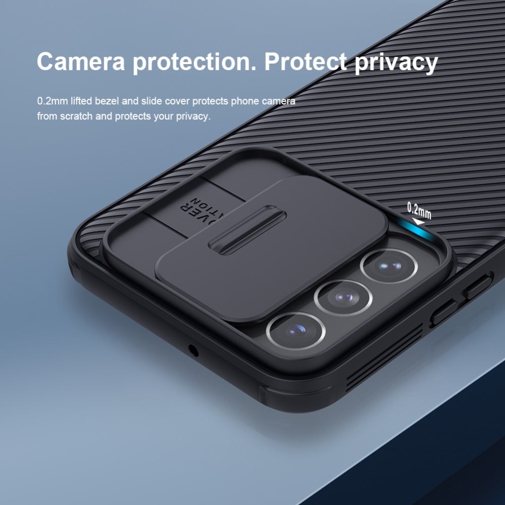 Samsung Galaxy S22 Cover med kamerabeskyttelse - CamShield, Sort