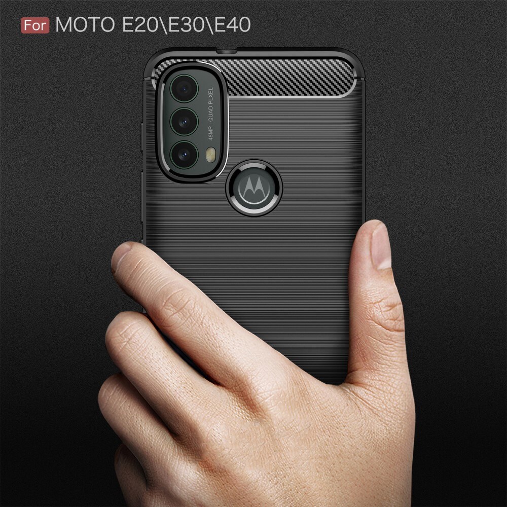 Motorola Moto E20/Moto E40 TPU-cover Brushed, Sort