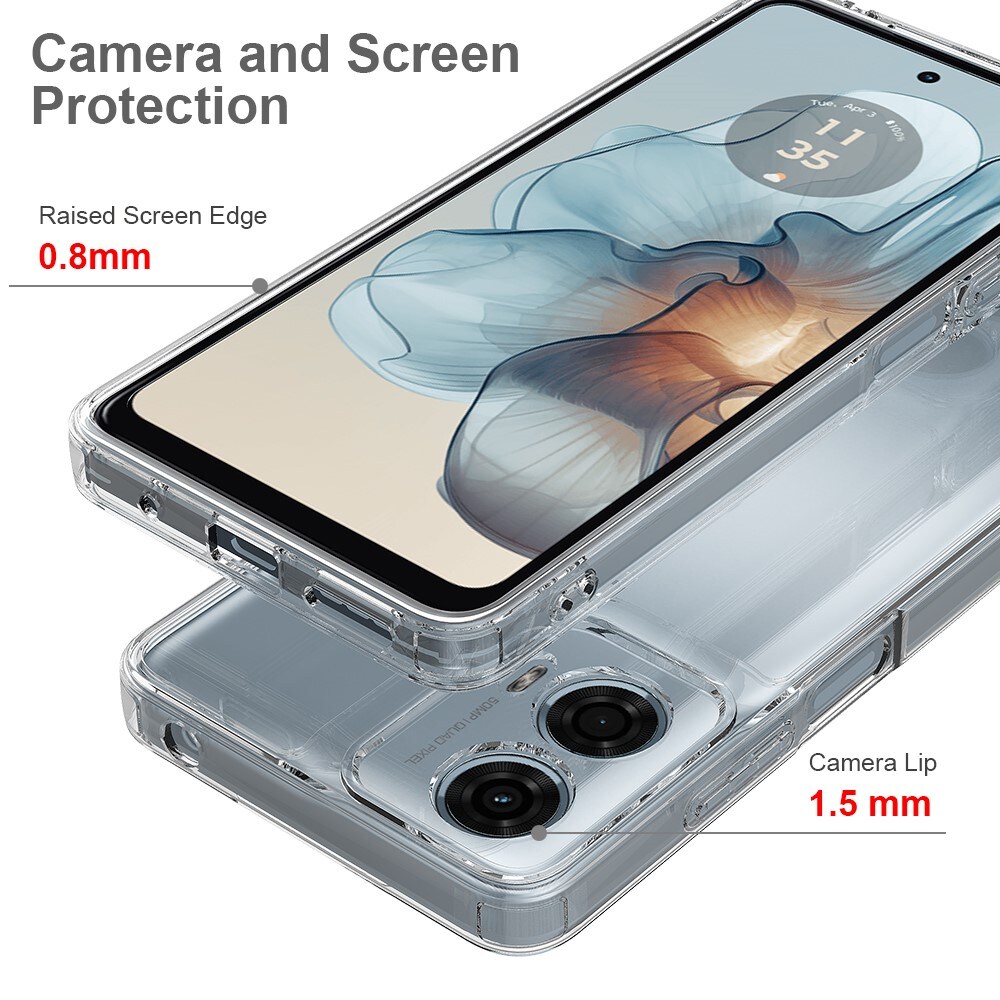 Motorola Moto G85 Crystal Hybrid-cover, Gennemsigtig