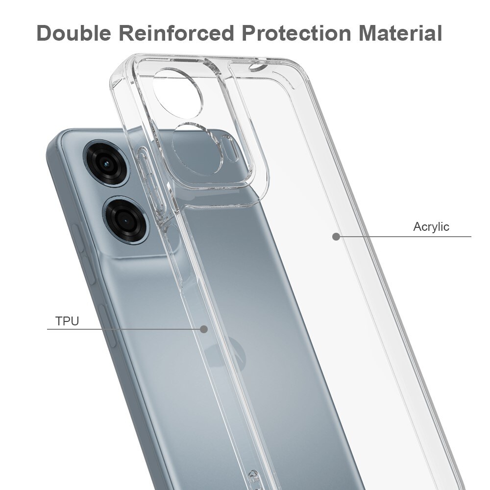 Motorola Moto G85 Crystal Hybrid-cover, Gennemsigtig